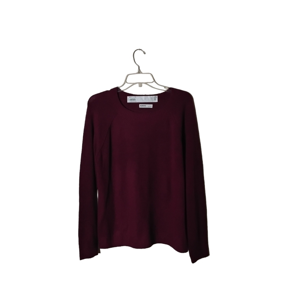 Sonoma Goods For Life Women's Burgundy Soft Pullover Long Sleeve Sweater Size L